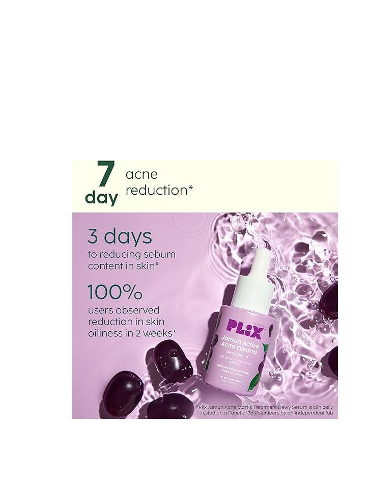 PLIX THE PLANT FIX Jamun Face Wash and Active Acne Serum Combo(100ML + 30ML) For Active Acne & Oil Control, For Breakouts Oily & Acne Prone Skin Women & Men - Image 3