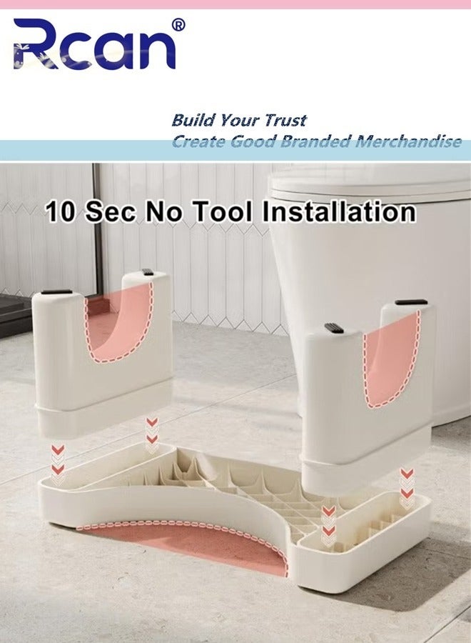 ركان كرسي القرفصاء للمرحاض عبوة واحدة من كرسي القرفصاء للمرحاض، كرسي مرحاض محمول بلاستيكي غير قابل للانزلاق للحمام 40 × 21 × 17 سم - Image 4