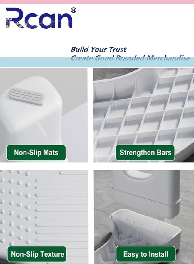 ركان كرسي القرفصاء للمرحاض عبوة واحدة من كرسي القرفصاء للمرحاض، كرسي مرحاض محمول بلاستيكي غير قابل للانزلاق للحمام 40 × 21 × 17 سم - Image 3