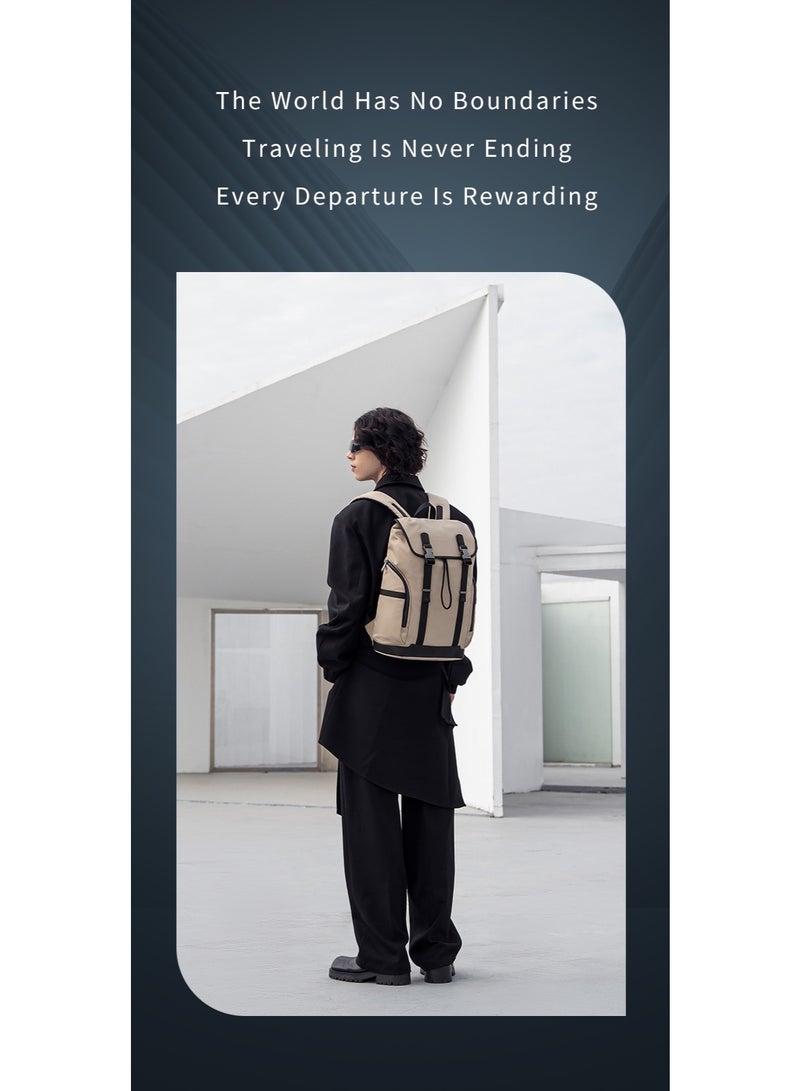 ARCTIC HUNTER Durable Travel Backpack Water Resistant 18 L Computer Bag with Luggage Carry Strap and Anti-Theft Compartment for Men and Women, B00832, Khaki - Image 3