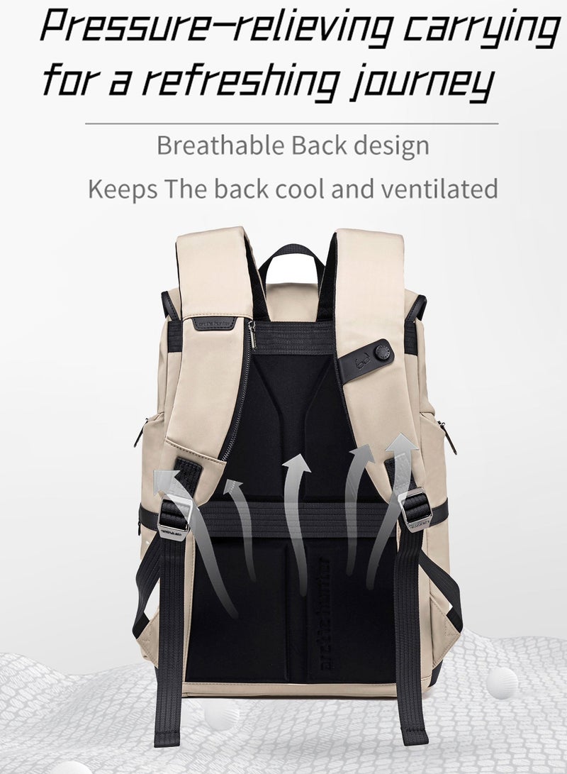 ARCTIC HUNTER Durable Travel Backpack Water Resistant 18 L Computer Bag with Luggage Carry Strap and Anti-Theft Compartment for Men and Women, B00832, Khaki - Image 3