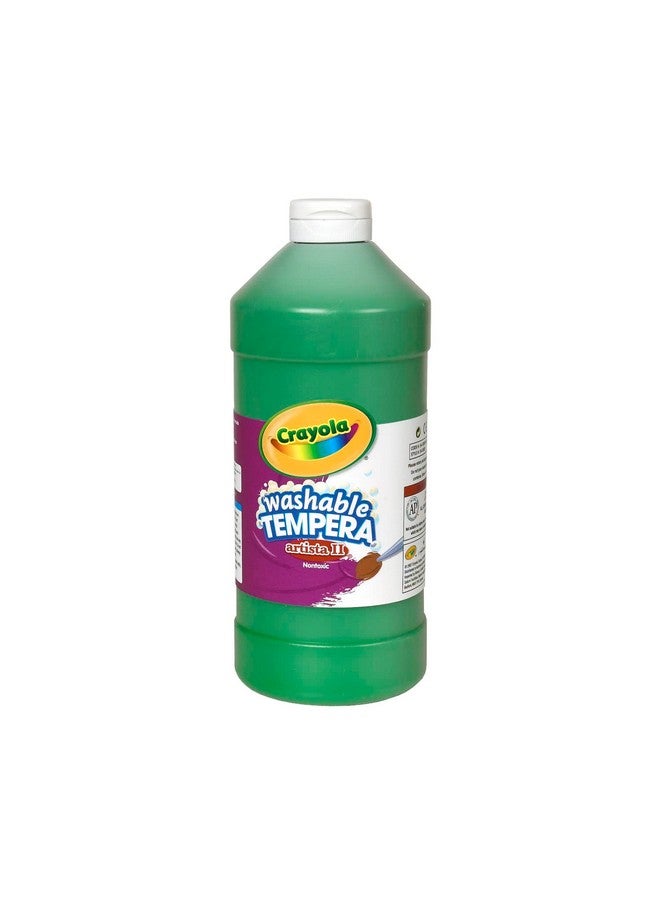 Crayola Washable Tempera Paint For Kids, Green Paint, Classroom Supplies, Non Toxic, 32 Oz Squeeze Bottle