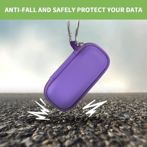 ALKOO USB Flash Drive Case, SD Card Holder Compatible with Thumb Drive, Memory Cards, SDXC SDHC Storage Bag, Electronic Accessories Organizer for SanDisk for Samsung for Inland (Purple) - Image 5