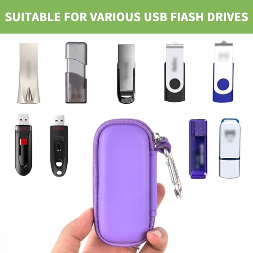 ALKOO USB Flash Drive Case, SD Card Holder Compatible with Thumb Drive, Memory Cards, SDXC SDHC Storage Bag, Electronic Accessories Organizer for SanDisk for Samsung for Inland (Purple) - Image 2