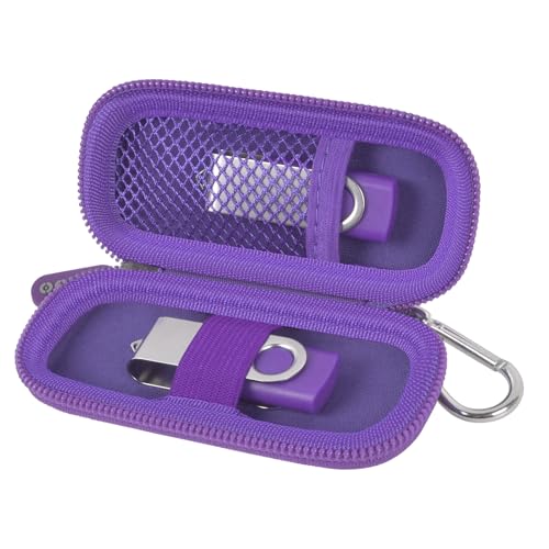 ALKOO USB Flash Drive Case, SD Card Holder Compatible with Thumb Drive, Memory Cards, SDXC SDHC Storage Bag, Electronic Accessories Organizer for SanDisk for Samsung for Inland (Purple) - Image 1