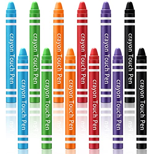 Konohan 12 Pcs Kids Stylus Pen for Touchscreen Tablets, Kids Edition Tablet Crayon Stylus for Children, Compatible with Smartphones Phone Drawing Anti Scratch - Image 1