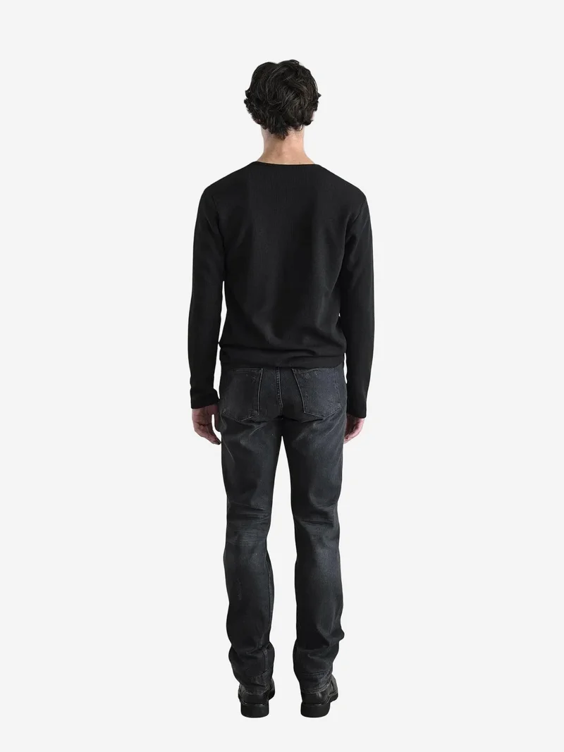 Giesto Black GIESTO Slim Fit Button Collar Long Sleeve T-Shirt for Men | Best Price UAE