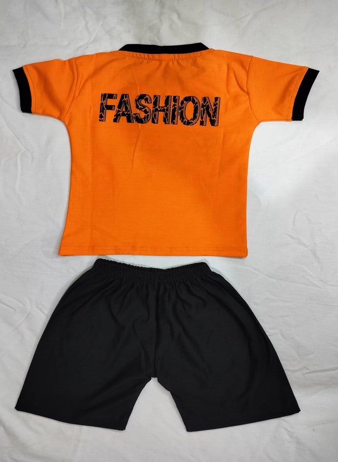 RIZZQ Kids Wear for Boys | Cotton Round Printed Neck Half Sleeve T shirt and Shorts Summer Dress for Baby Boys (3-4 Year, Bear Family) - Image 3