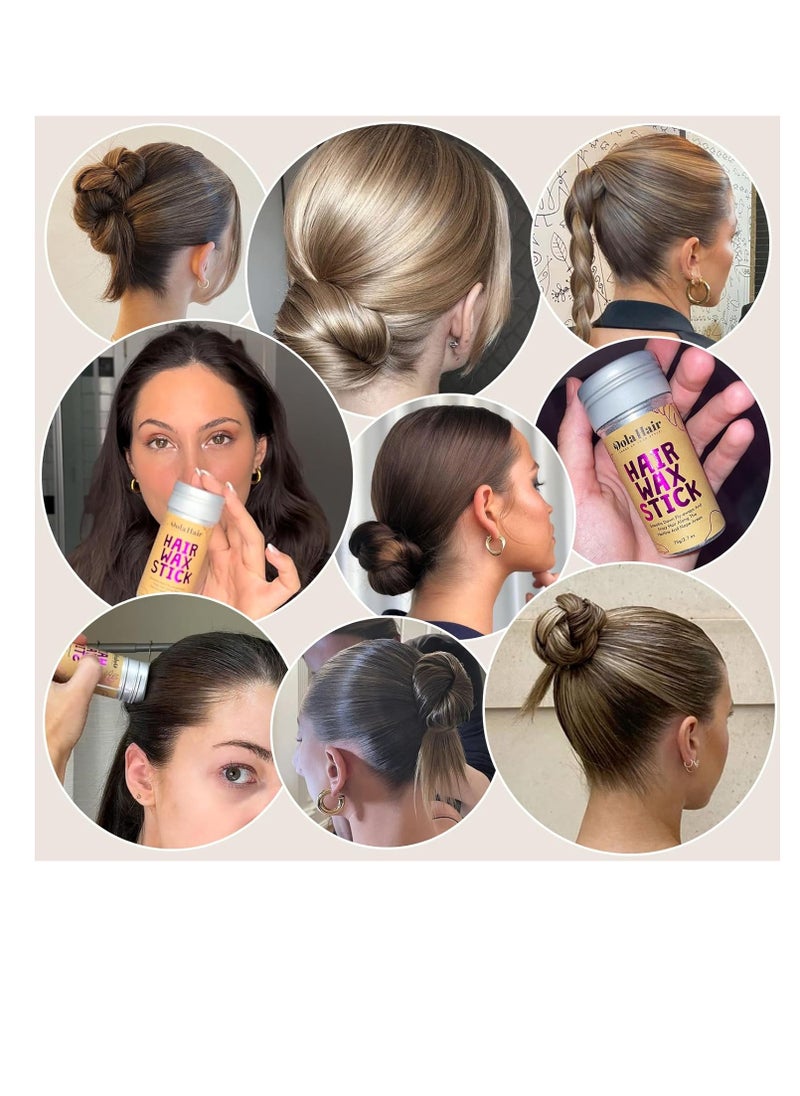 Dolahair Dolahair Hair Wax Stick - Flyaway Control and Styling Pomade for Kids, Women, and Men - Hair Bun Maker and Accessorie Slick Back Hair Brush  - Image 2