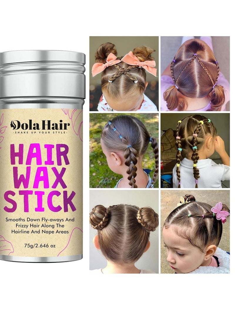 Dolahair Dolahair Hair Wax Stick - Flyaway Control and Styling Pomade for Kids, Women, and Men - Hair Bun Maker and Accessorie Slick Back Hair Brush  - Image 3
