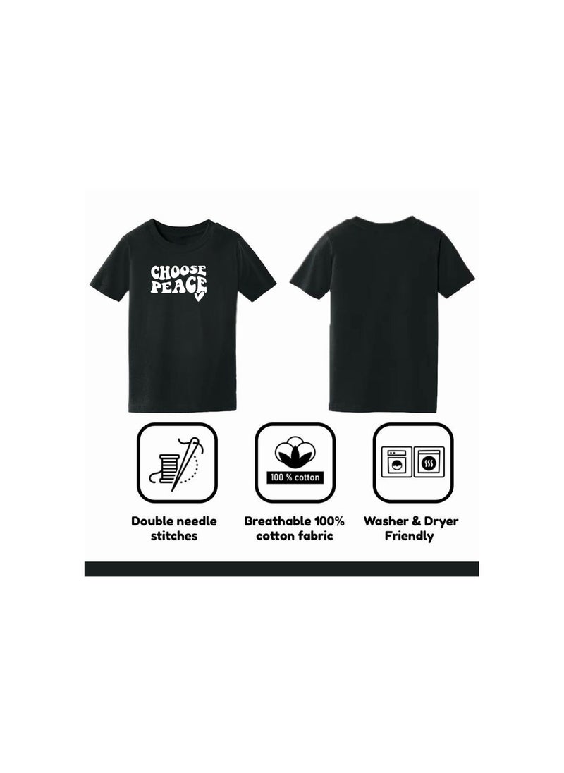 PRINTSHOP4ME - Peace Love Men's T-Shirt–Cotton Half Sleeve Round Neck Soft&Breathable Fabric Casual Wear For Everyday Comfort|Gift For Special Events - Image 1