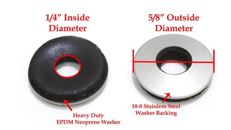 Bolt Dropper 1/4" x 5/8" Stainless Steel EPDM Bonded Sealing Washers (100 Pack), 1" OD Neoprene Backed Corrosion Resistant Load Distribution Water Tight Seal by Bolt Dropper - Image 2