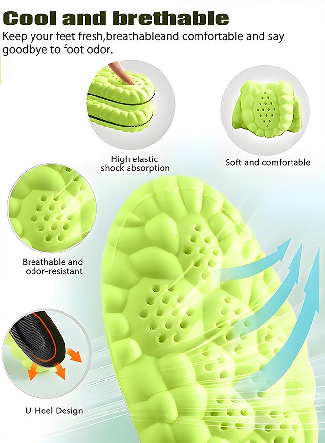 Children's Soft Cushioning Shoe Insoles, Anti Fatigue Odor-Resistant Breathable Insoles with U-Heel Cup, 3D Popcorn Structure PU Inserts for Kids Casual/Sports/Formal Shoes, Cut to Fit - Image 4