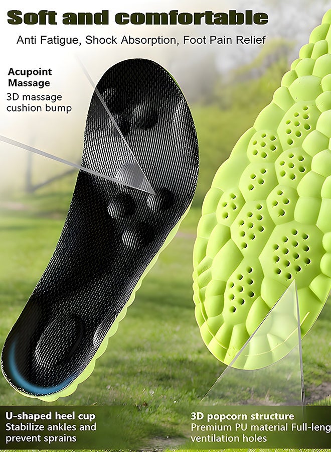 Children's Soft Cushioning Shoe Insoles, Anti Fatigue Odor-Resistant Breathable Insoles with U-Heel Cup, 3D Popcorn Structure PU Inserts for Kids Casual/Sports/Formal Shoes, Cut to Fit - Image 3