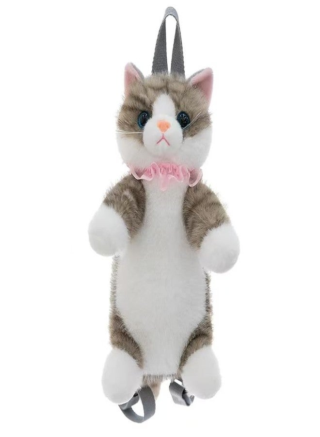 Ueeksry Stuffed Animals Backpack - Lifelike Stuffed Cat Plush Backpack, Handmade Cute Realistic Cat Shaped Bag (Gray Pattern) - Image 1