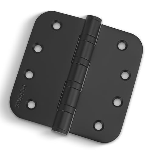 Haidms 304 Stainless Steel Black Ball Bearing Door Hinges for Exterior & Interior Doors 4in Stainless Steel Heavy-Duty Door Hinges Black 4inch, 5/8'' Radius Corners 3PACK - Image 1