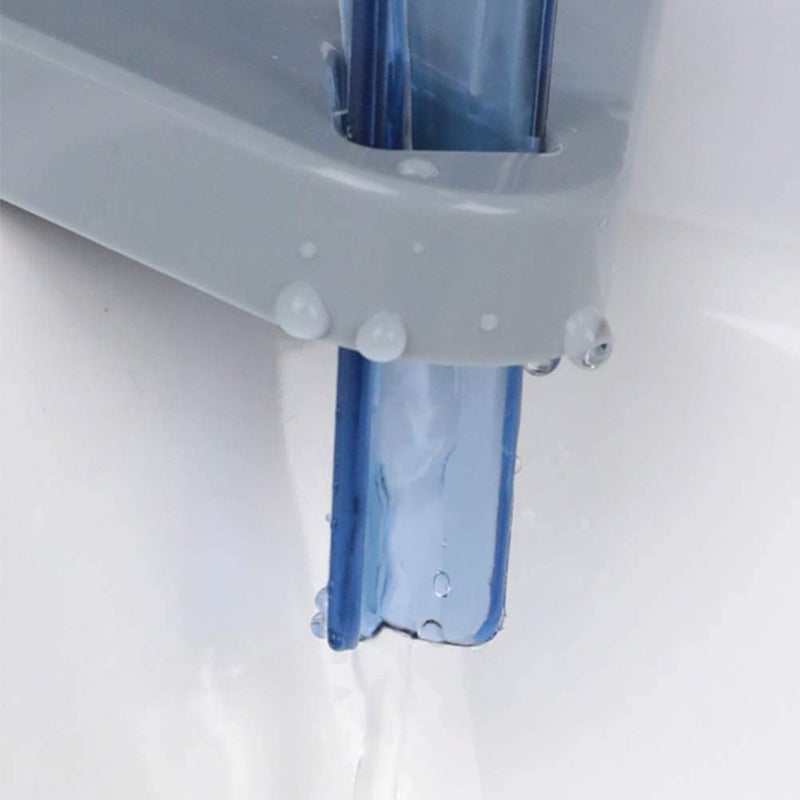 Blue Soap Dish Leaf Shape, Soap Holder with Draining Tray, Decorative ABS Soap Saver for Shower Bathroom Kitchen - Image 2