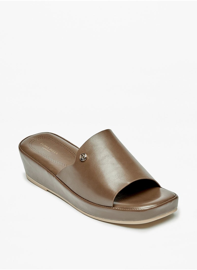 Flora Bella By Shoexpress - Womens Solid Slip On Sandals With Platform Heels By Shoexpress - Image 1