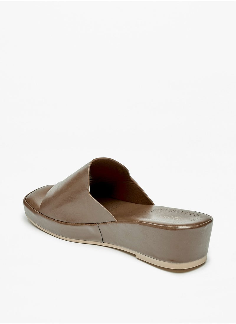 Flora Bella By Shoexpress - Womens Solid Slip On Sandals With Platform Heels By Shoexpress - Image 1
