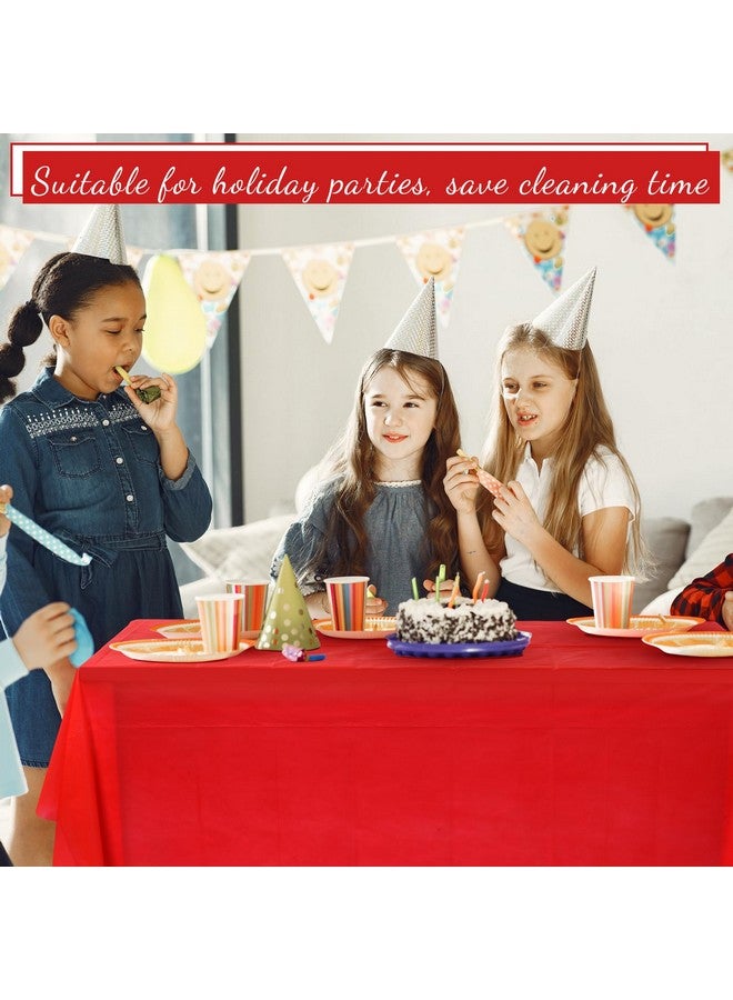 نيووي مجموعة من 46 مفرش طاولة مستطيل بلاستيكي من نيووي، للاستخدام مرة واحدة، مقاوم للماء، مناسب لحفلات أعياد الميلاد، مقاس 54 بوصة × 72 بوصة، مفارش طاولة ملونة للحفلات للاستخدام الداخلي والخارجي، 23 لونًا متنوعًا - Image 4
