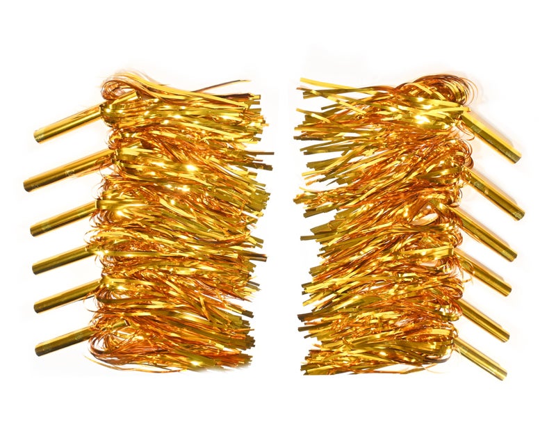 AMAROBA ,12 PC POM POM for School Dance , Cheerleaders POM POM for Kids and Adults 6 Set ( 12 PC ) (Gold) - Image 3