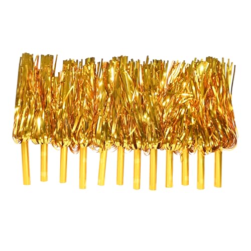AMAROBA ,12 PC POM POM for School Dance , Cheerleaders POM POM for Kids and Adults 6 Set ( 12 PC ) (Gold) - Image 5