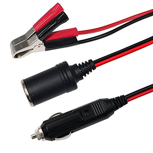 SPARKING 4.5FT Battery Charger Cable Car Alligator Clips Cigarette Lighter Male Plug Adapter Kit Trickle Charger Socket Auto Sae 2Pin Charging Alligator Clamp Batteries Chargers Solar Panels Extension Cable - Image 3