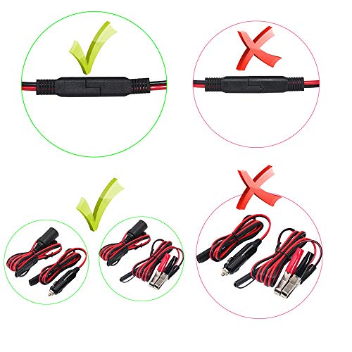 SPARKING 4.5FT Battery Charger Cable Car Alligator Clips Cigarette Lighter Male Plug Adapter Kit Trickle Charger Socket Auto Sae 2Pin Charging Alligator Clamp Batteries Chargers Solar Panels Extension Cable - Image 5