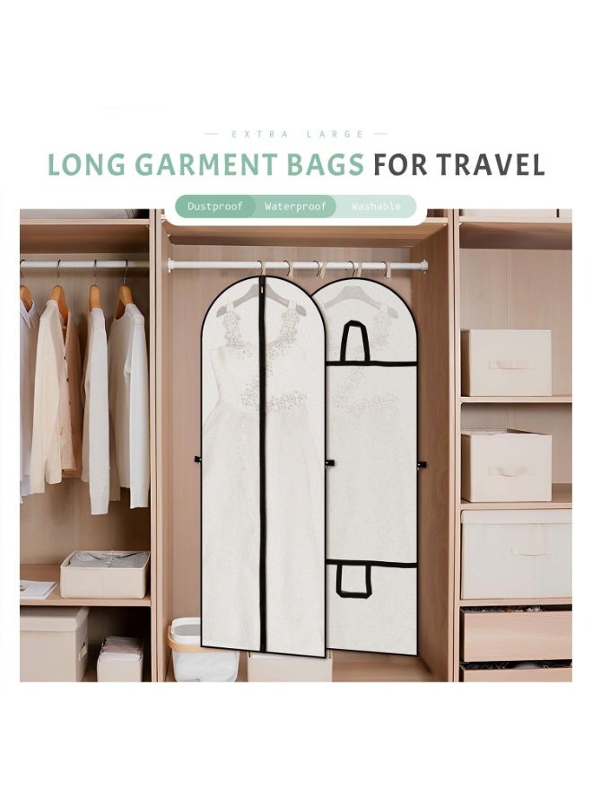 كوفوز الملابس تغطي حقيبة مع سحاب, بدلة كيس الغبار مقاومة للأقمشة التخزين, حقيبة غطاء فستان العروس, حقيبة تخزين فستان الزفاف ل أباياس, فستان طويل, فستان المساء مع سحاب (أسود) - Image 5