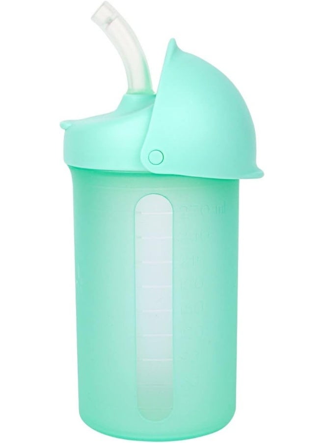 Boon Swig Insulated Silicone Straw Sippy Cup - Flip Top Spill Proof Toddler Straw Cups - Baby and Toddler Feeding Supplies - New Born Travel Essentials - 9 Oz - Mint - Image 1