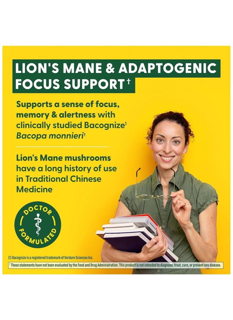 MegaFood MegaFood Superfood Mushroom Focus Support - DOCTORS FORMULATED WITH BACOPA  AND LIONS  MANE MUSHROOMS DIETARY SUPPLEMENT, 60 CAPSULES / 30 SERVINGS  - Image 5
