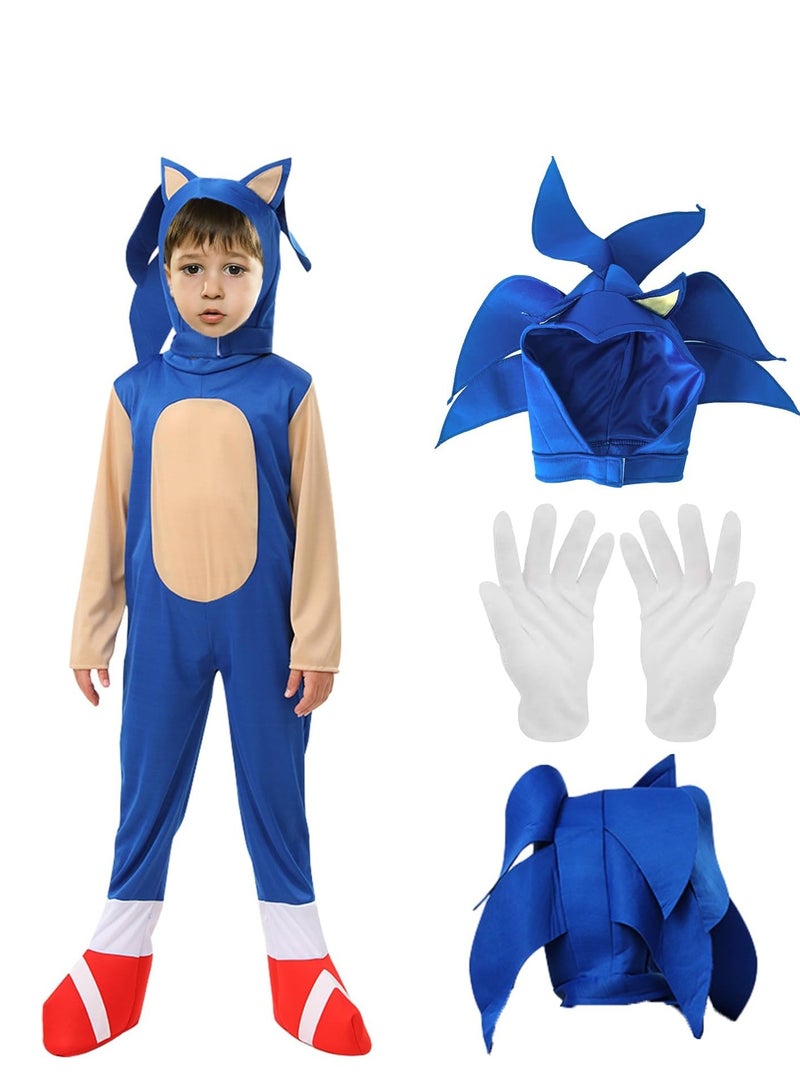 Kids Costume Anime Deluxe Hedgehog Dress Up Suit Onesie Boys Girls Carnival Party Jumpsuit M - Image 5