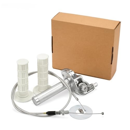 XINGWU Mini Bike Throttle Kit Universal 7/8" 22mm CNC Quick Action Twist Throttle with Cable Throttle Assembly for CRF KLX SSR TTR 50cc-250cc Dirt Pit Bike Mini Bike ATV Motorcycle (Silver) - Image 1