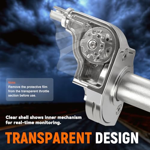 XINGWU Mini Bike Throttle Kit Universal 7/8" 22mm CNC Quick Action Twist Throttle with Cable Throttle Assembly for CRF KLX SSR TTR 50cc-250cc Dirt Pit Bike Mini Bike ATV Motorcycle (Silver) - Image 4