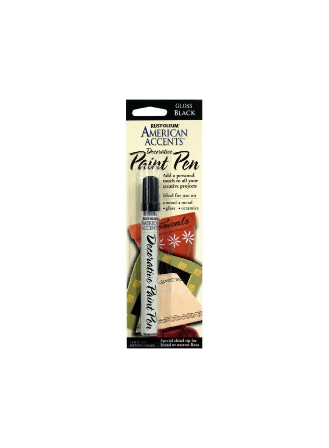 Rust-Oleum 215123 American Accents Satin Decorative Paint Pen, Black, 1/3-Ounce (Packaging may vary) - Image 1
