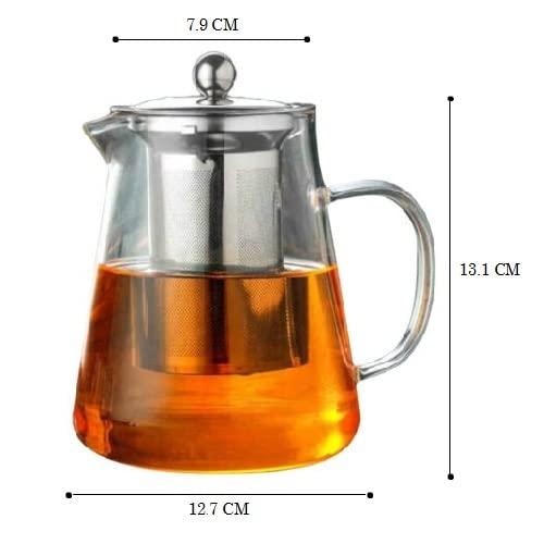 SEASPIRIT Premium 950ML Glass Teapot with Removable Infuser Stovetop Microwave Safe Borosilicate Clear Large Glass Kettle Easy to Pour Spout Blooming and Loose Leaf Tea Maker Set - Image 2