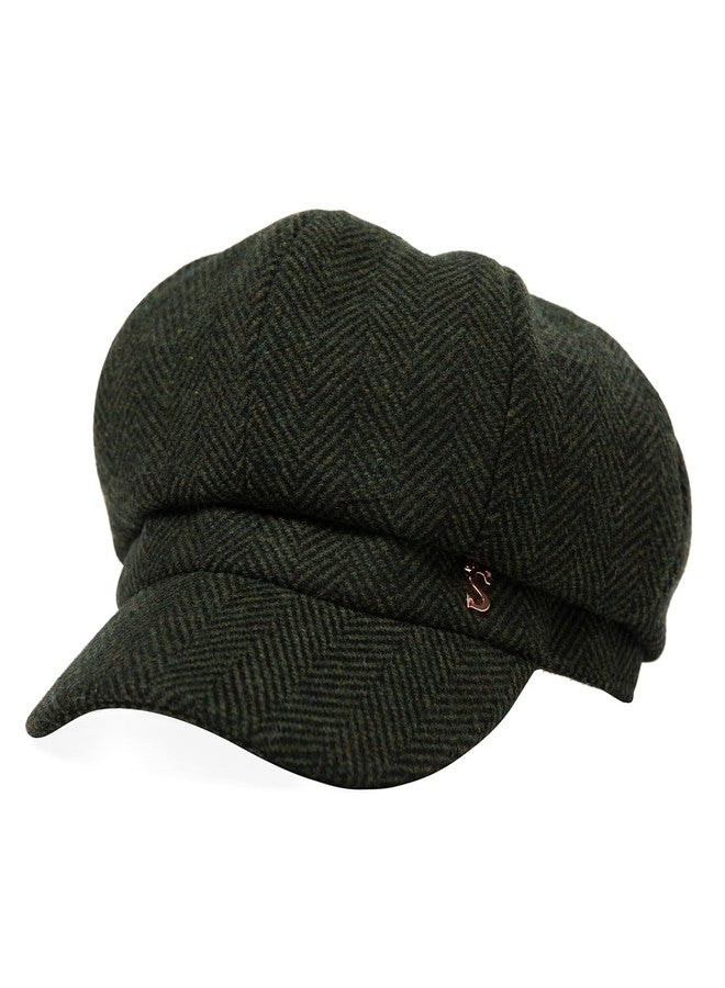 Comhats Winter Womens Newsboy Hats Wool Baker Boy Cancer Berets Fisherman Conductor Greek Sailor Fiddler Cap Army Green Large - Image 1