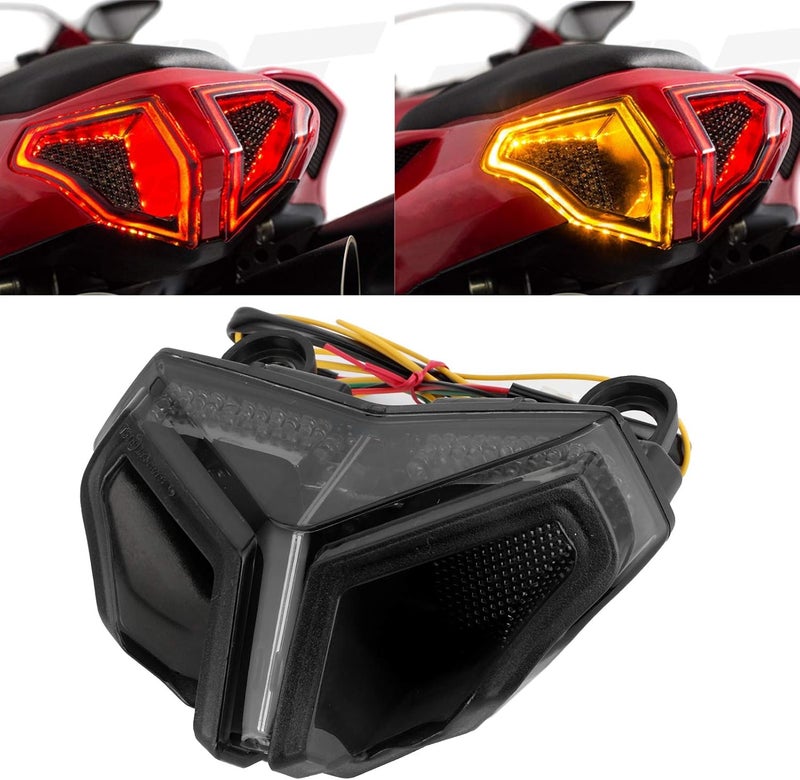 Ymiko Motorcycle LED Rear Tail Light Smoked Taillight Assembly for 848 1098 1198 - Image 3