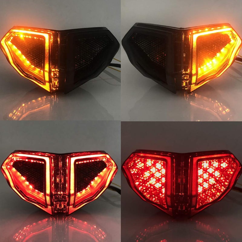 Ymiko Motorcycle LED Rear Tail Light Smoked Taillight Assembly for 848 1098 1198 - Image 2