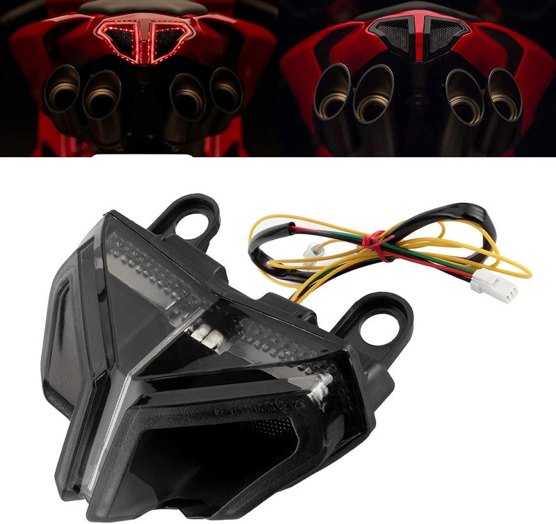Ymiko Motorcycle LED Rear Tail Light Smoked Taillight Assembly for 848 1098 1198 - Image 5