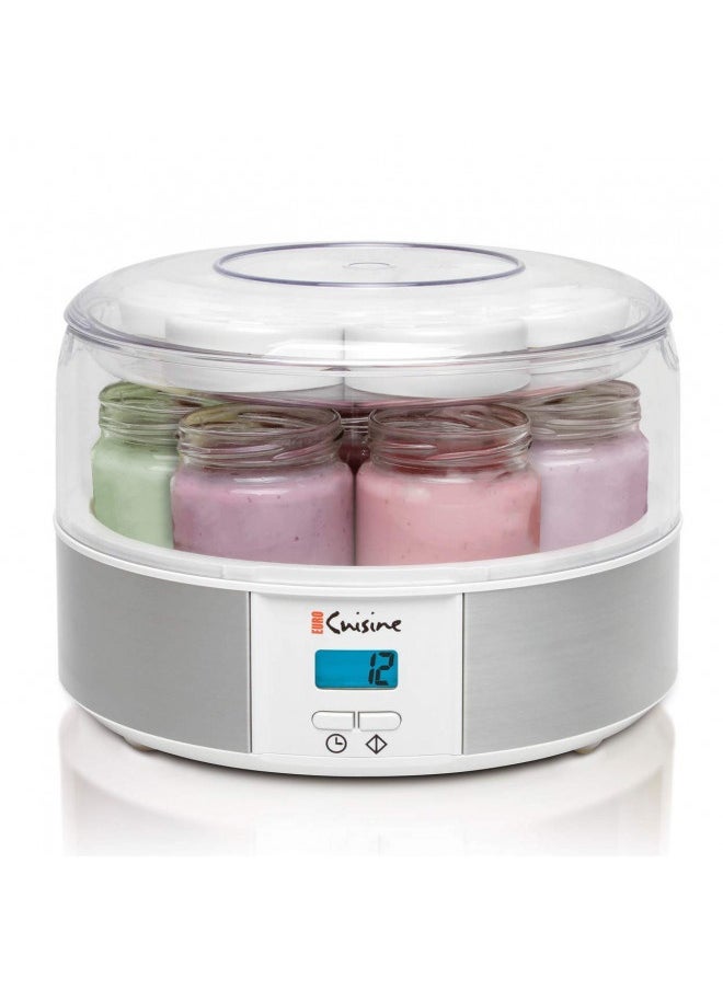Euro Cuisine - Euro Cuisine Yogurt Maker - Ymx650 Automatic Digital Yogurt Maker Machine With Set Temperature - Includes 7-6 Oz. Reusable Glass Jars And 7 Rotary Date Setting Lids For Instant Storage - Image 1