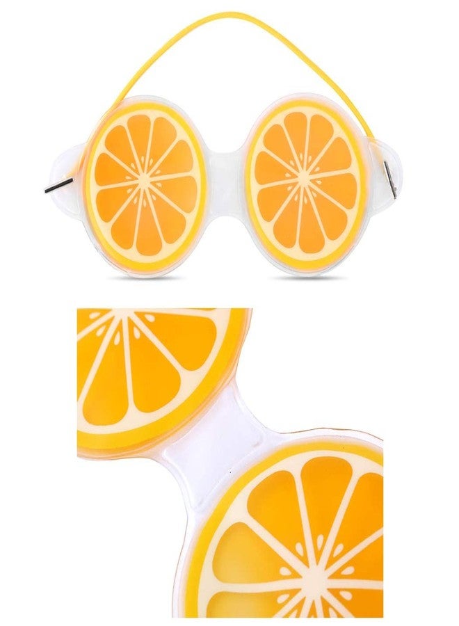 JUDEE Gel Eye Mask for Dark Circles and Puffiness, Cold and Hot Packs Reusable Cute Cooling Ice Eye Masks, Relief Migraine Eyes Swollen, Soft & Non Toxic Suitable for Kids, Woman and Man (Orange) - Image 5