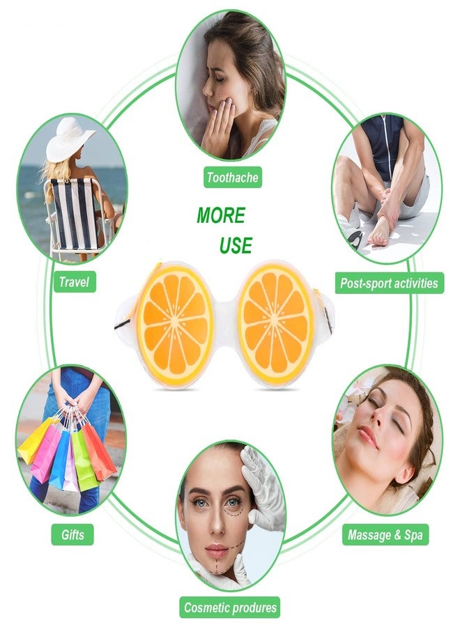 JUDEE Gel Eye Mask for Dark Circles and Puffiness, Cold and Hot Packs Reusable Cute Cooling Ice Eye Masks, Relief Migraine Eyes Swollen, Soft & Non Toxic Suitable for Kids, Woman and Man (Orange) - Image 3