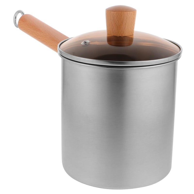 Stainless Steel Deep Fryer With Wooden Handle Large Capacity For Chicken Fries Home Cooking - Image 2