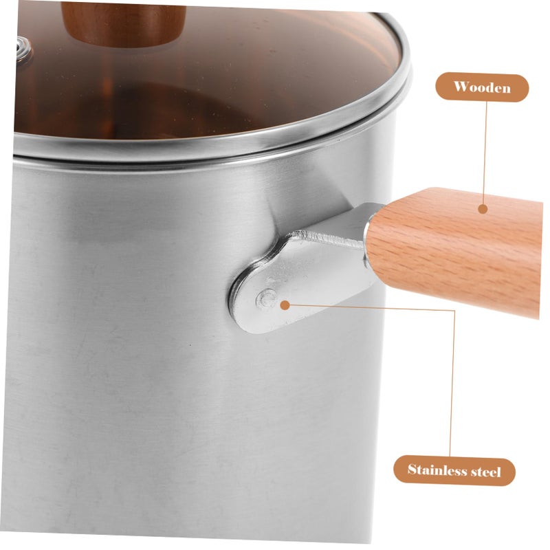 Stainless Steel Deep Fryer With Wooden Handle Large Capacity For Chicken Fries Home Cooking - Image 3