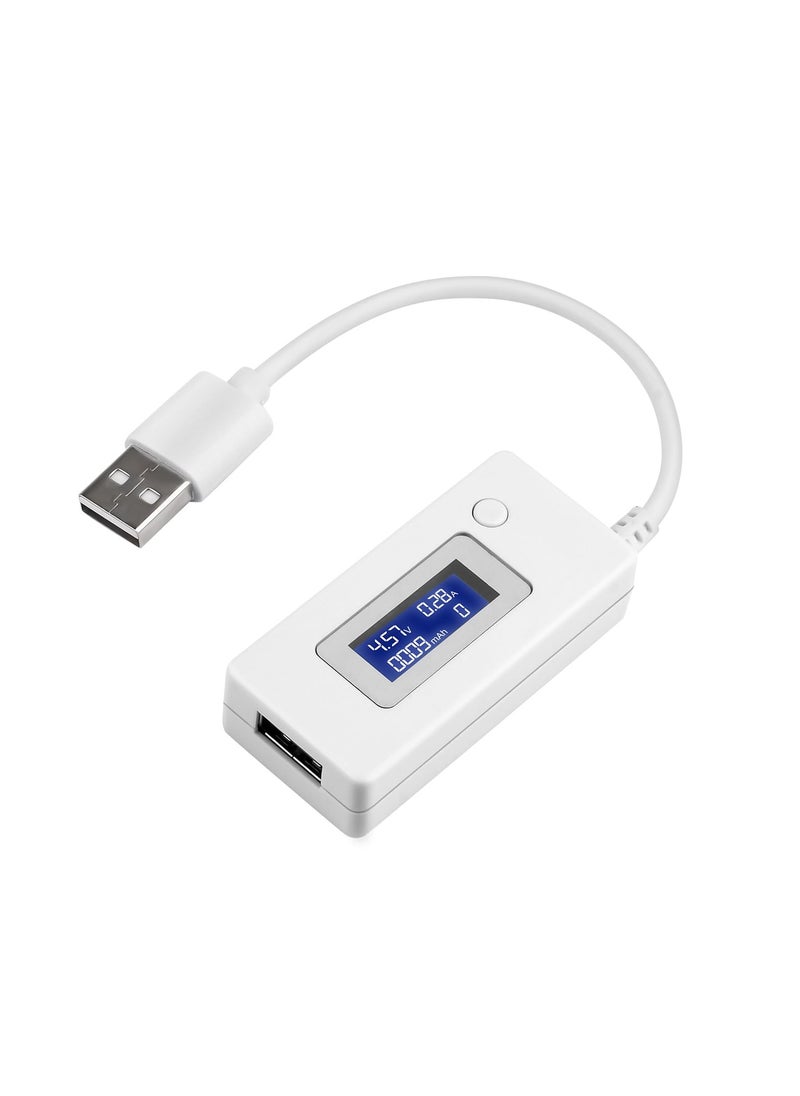 SYOSI SYOSI USB Tester Power Meter 4-30V, USB Tester Voltage Current Meter, Digital Multimeter, Voltage and Current Tester Meter, Mobile Phone Battery Tester, Power Bank Capacity Tester (White)  - Image 1