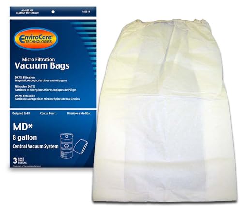 EnviroCare Replacement Micro Filtration Vacuum Cleaner Dust Bags for Modern Day 8 Gallon Central Vacuums 3 Pack - Image 1
