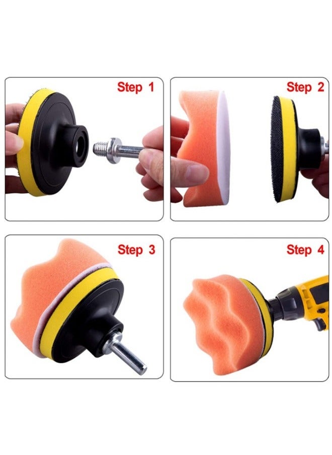 Generic - 33-Piece 3 Inch Buffing Sponge Pads and Polishing Pads kit, Car Polishing Pad Kit Foam Polishing Pads Car Buffer Polisher Attachment for Car Polishing Waxing and Cleaning - Image 1