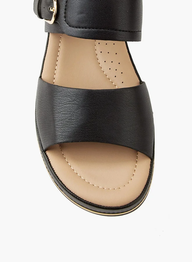 Flora Bella By Shoexpress Buckle Accent Slip-On Sandals