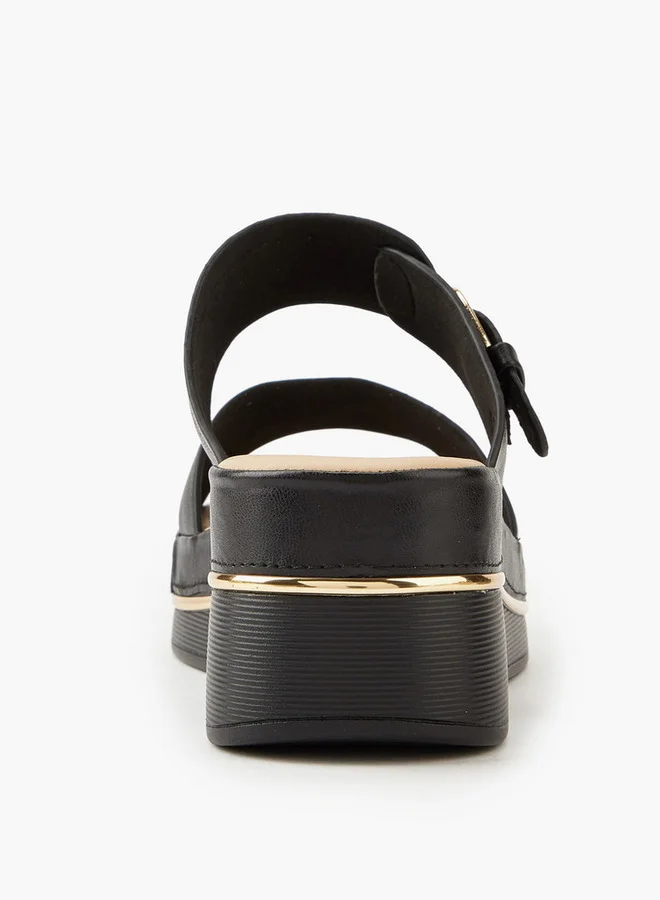 Flora Bella By Shoexpress Buckle Accent Slip-On Sandals